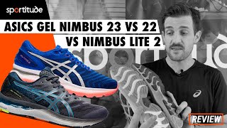 Asics Gel Nimbus 23 vs 22 vs Gel Nimbus Lite 2 Comparison Shoe Review |  Sportitude - YouTube