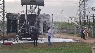 220KV Substation Transformer Burnt || Substation Transformer Blast #blast#transformer#electrical