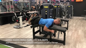 EXERCISE TUTORIAL: Lying Hamstring Curl - 1+1/4 Reps at Top