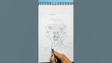 Tutorial 💖 Vasudeva carrying Krishna drawing outline 😘😍#shorts #art