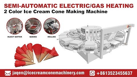 Semi Automatic Electric Gas Heating 2 Color Ice Cream Cone Making Machine|Waffle Cone Maker Machine