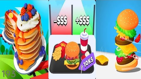 Pancake Run vs Fast Food Run vs Burger Run - Triple Gameplay 193 (Android/iOS).