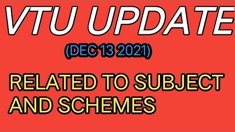 VTU UPDATE (Dec 13,2021)|students solution