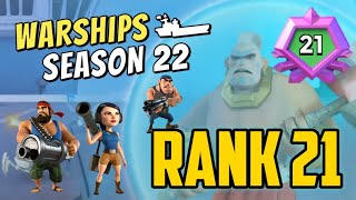 Boom Beach Warships Season 22 Rank 21 with Heavy Zooka