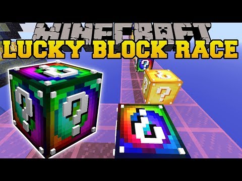 ცისარტყელას იღბლიანი ბლოკების რბოლა Minecraft-ში!