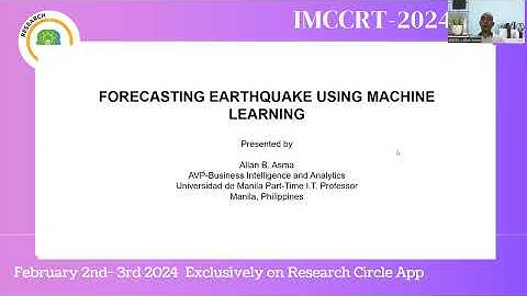 IMCCRT 2024 5027 - Title - FORECASTING EARTHQUAKE USING MACHINE LEARNING