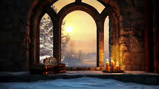 Relaxing Fireplace Ambience ❄️ Winter Morning & Soft Piano Music