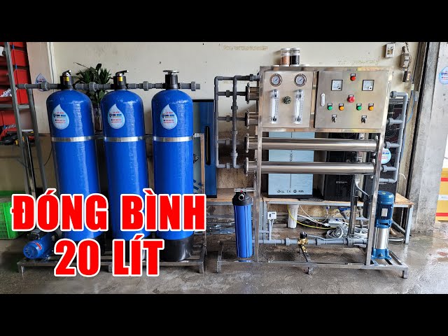 Dàn máy lọc nước đóng bình 20 lít công suất lọc 1000 lít 1 giờ