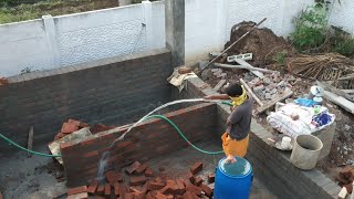 Brick Work and Coulmn Curing Process At Site