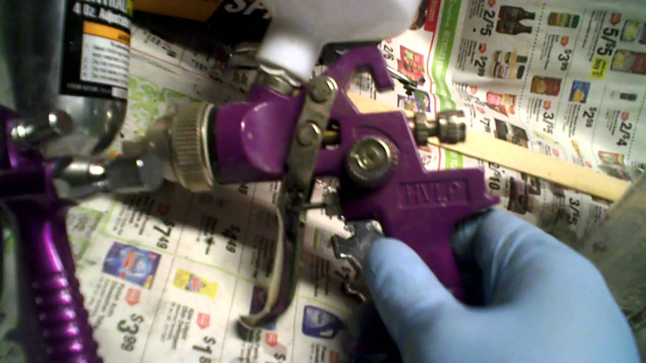 Harbor Freight mini detail purple gun review Painting under the hood