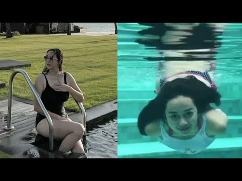 WOW Aura Kasih Seksinya Kenakan Swimsuit di Kolam Renang Bikin Netizen Gerah