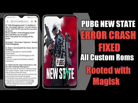 Pubg New State ERROR CRASH Fixed in all Custom Roms|Pubg New State Crash fixed Rooted Devices|100%