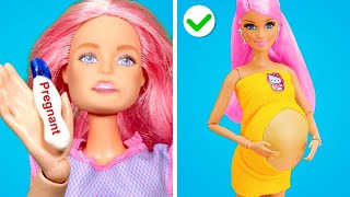 Barbie Está Embarazada! HACKS DE MUÑECAS RICAS vs POBRES || Gadgets Increíbles \& Artesanías Geniales