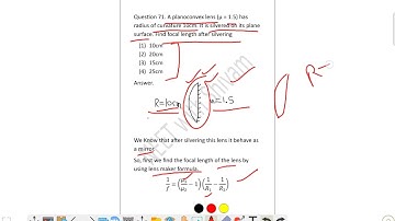 A planoconvex lens (µ = 1.5) has  radius of curvature 10cm. It is silvered on its plane  surface.