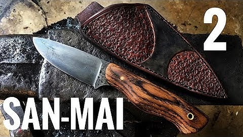 Making a San-Mai Knife (part 2) Handle & Leather Sheath