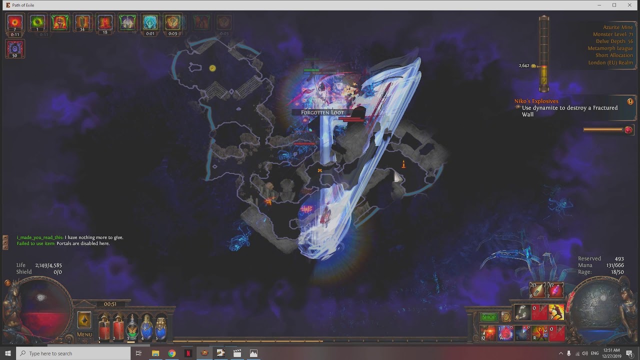 Path of Exile lag, cast when damage takenpanic mode spell.
