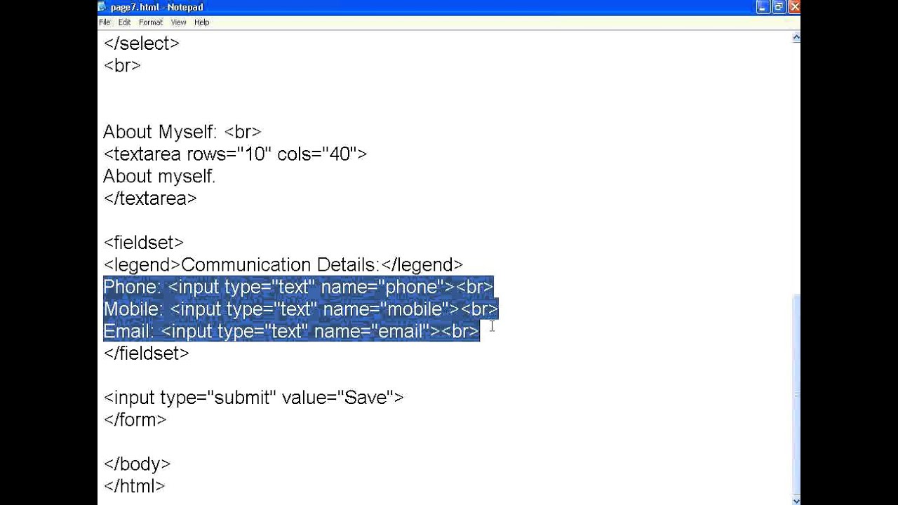 html form தமிழில் HTML 7 Form Data (in Tamil)