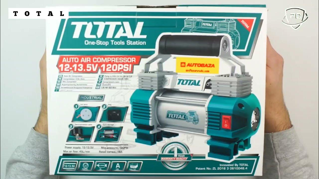 COMPRESOR AIRE TOTAL 12V - CON ENCHUFE MECHERO COCHE - Machinery Garden