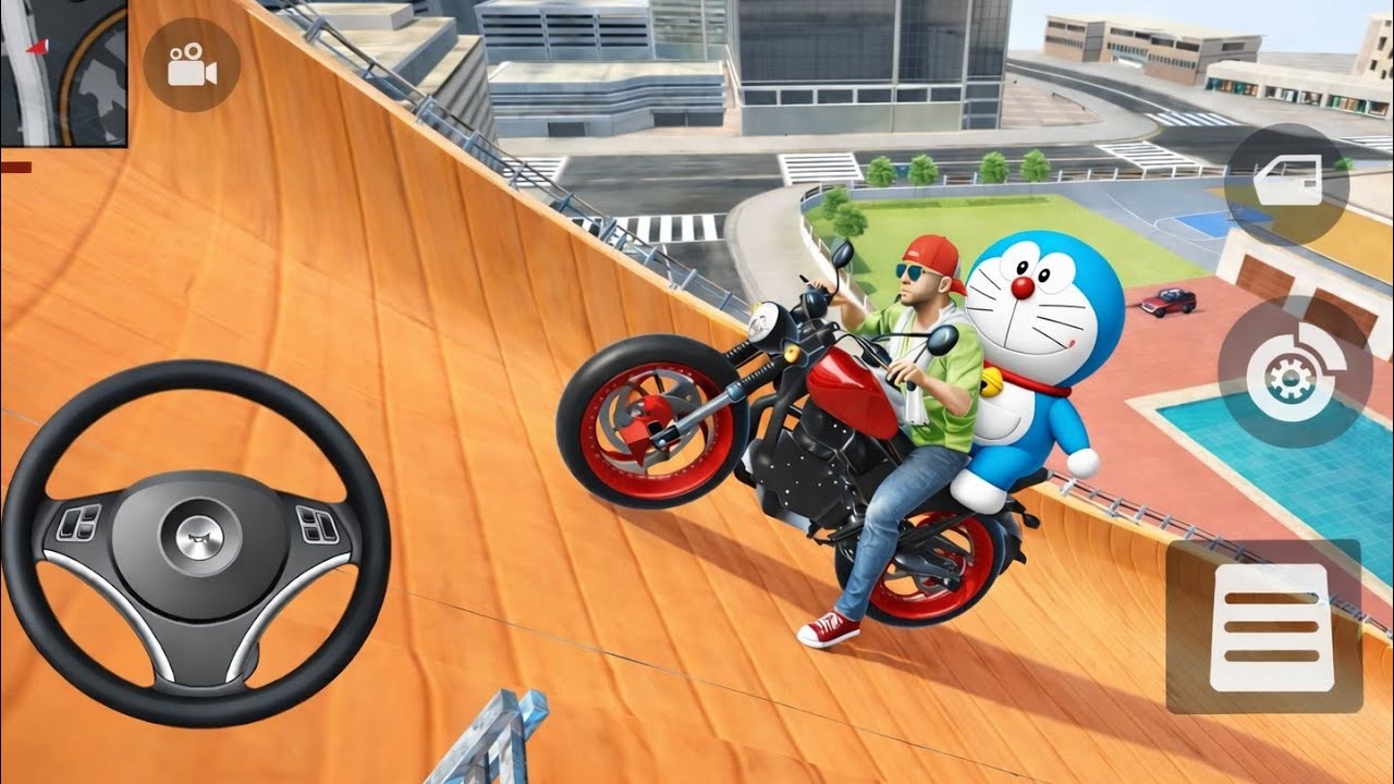 Franklin , doraemon 🥳try mega Ramp challenge #franklin #gta #indiantheftauto #gaming #funnygaming