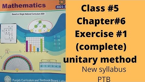 Class 5, Unit 6, Unitary Method, Exercise 1 (Complete), SNC, PTB, New Syllabus.