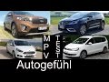 Best Fullsize MPV Van comparison test Renault Espace vs VW Volkswagen Sharan Ford S-MAX Kia Sorento