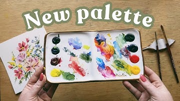 Watercolor split primary palette - set up and painting florals