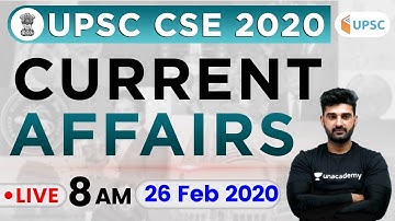 Daily Current Affairs 2020 in Hindi by Sumit Sir | UPSC CSE 2020 |26 Feb 2020 The Hindu, PIB for IAS