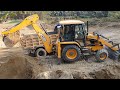 JCB Backhoes Loading Soil in Dump Truck - JCB Machine Cutting Soil and Leveling Ground - JCB Video