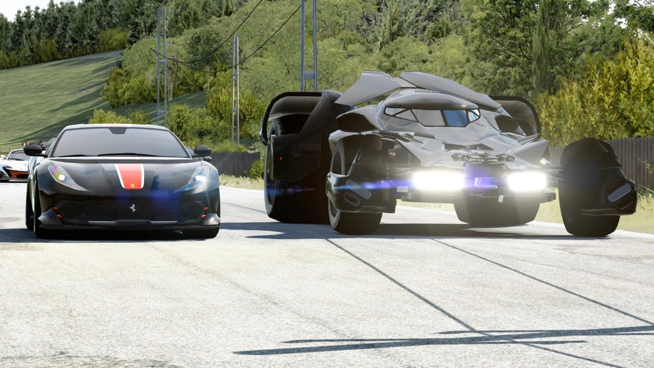 Ferrari 812 Competizione vs Monster Batmobile vs Hypercars vs Superbikes at Old SPA