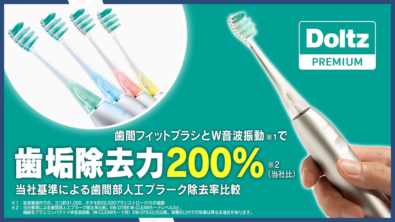 音波振動ハブラシ（電動歯ブラシ） ドルツ 水流パワー比較