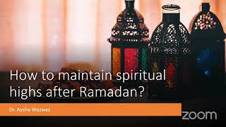 What should I be doing as a muslim after Ramadhan?