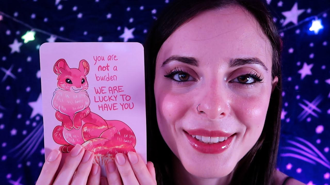 ASMR | Positive Affirmation Cards for Self Compassion / Self Worth ❤️
