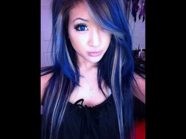 How I dyed my dark blue hair! Manic Panic: Rockabilly Blue - YouTube