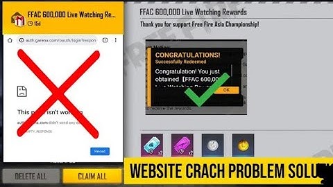 Redeem Code Website Crash Problem Free Fire | Redeem Code Website Not Working Problem Free Fire