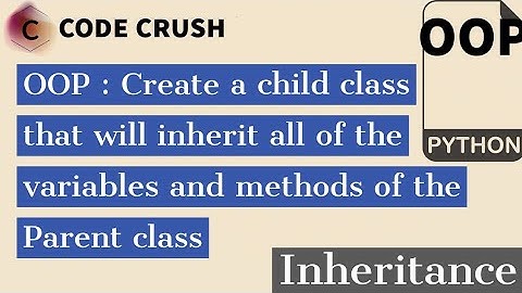 Python Inheritance | Object Oriented Programming In Python | Inheritance In Python | OOP