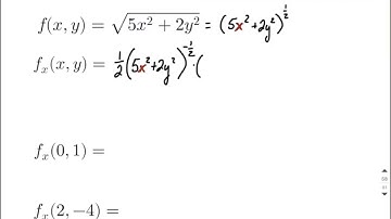 Partial derivative of square root function