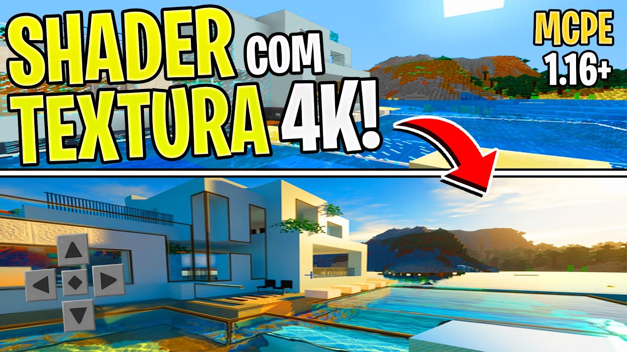 A Melhor SHADER com TEXTURA Ultra REALISTA e LEVE para MINECRAFT PE 1.16+ 