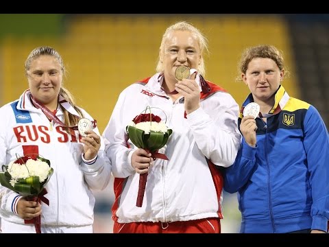 Women's shot put F20 | Victory Ceremony |  2015 IPC Athletics World Championships Doha