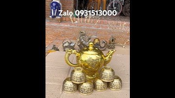 Bộ trà bằng đồng #đồcổcầnthơ #phongthuy #đồcổ