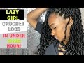 LAZY GIRL Crochet Locs in 1HR NO Cornrows! #BRIANATAHARIMETHOD