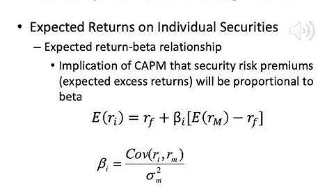 Lecture video Chap007 Capital Asset Pricing Model