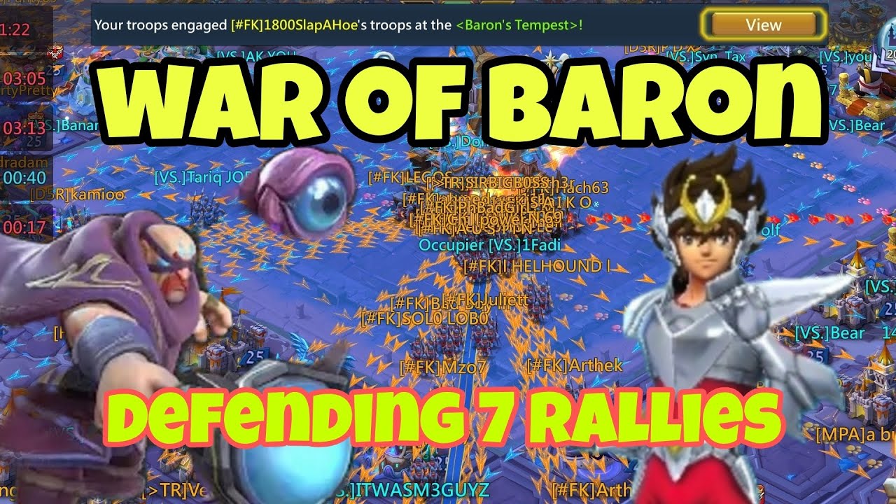 Baron battle | defending seven rallies and 100% winrate | Lords Mobile ...