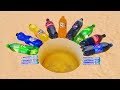 Experiment Coca Cola, Fanta, Mirinda, Sprite, 7Up, Pepsi, Toy Shark Hand vs Mentos Underground