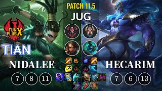 FPX Tian Nidalee vs Hecarim Jungle - KR Patch 11.5