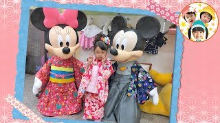 いずちゃん3歳の七五三撮影をしたよ♪　着物を着て笑顔で撮影できるかな？　ぬいぐるみをベビーカーにのせておでかけ　スタジオ撮影　誕生日