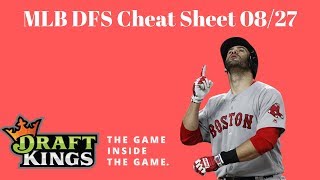 MLB DFS Cheat Sheet 08/27