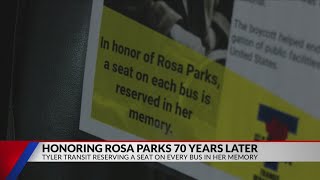 Tyler honors Rosa Parks with reserved seats on transit buses