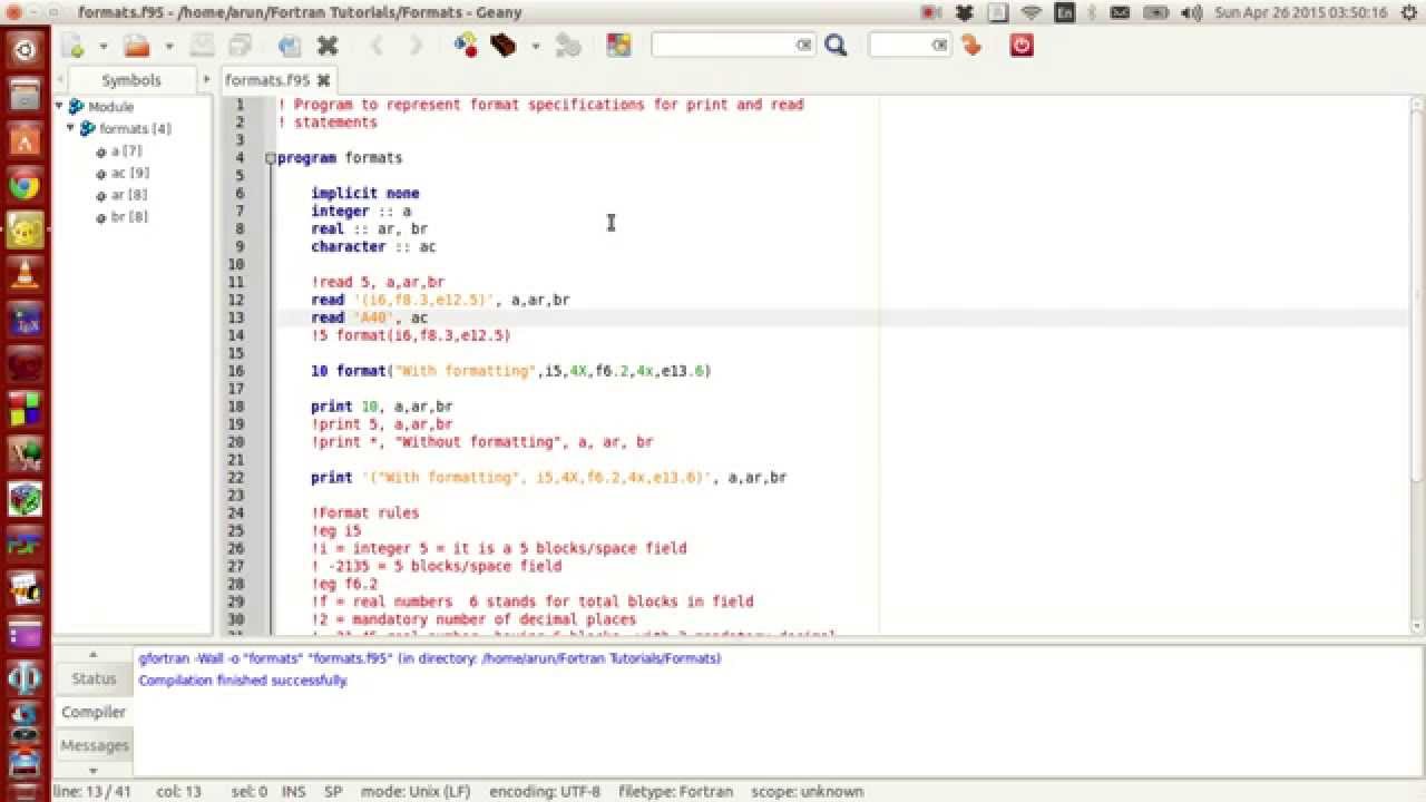 Fortran Programming Tutorials Revised 024 Formats Arrays Allocate Limits Of Int Youtube