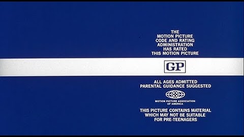 Paramount Pictures/MPAA Rating Card (GP, 1971)