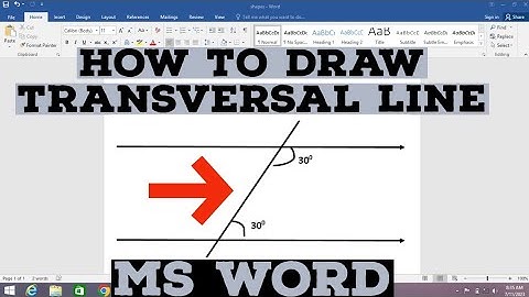 How to draw Transversal line in MS Word | How to draw two parallel lines intersected by a line